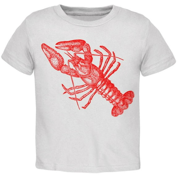 Lobster Crustacean Copperplate Toddler T Shirt White Toddler Size 5/6