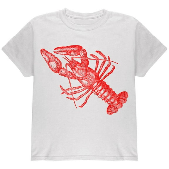 Lobster Crustacean Copperplate Youth T Shirt White Youth X-SM