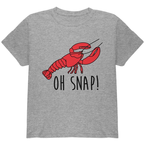Lobster Crustacean Oh Snap Youth T Shirt Heather YXL