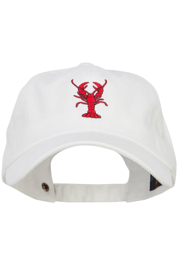 Lobster Embroidered Unconstructed Cap - White OSFM