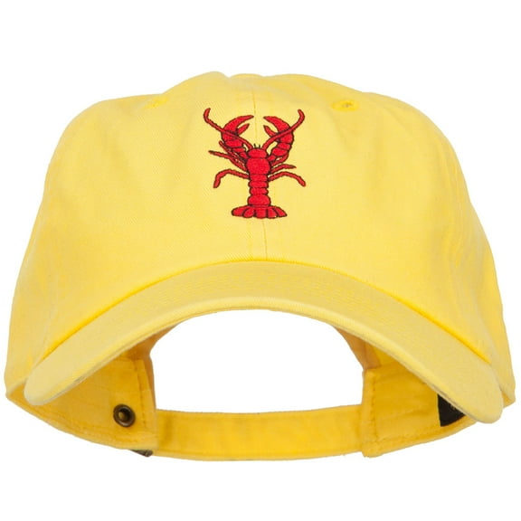 Lobster Embroidered Unconstructed Cap - Yellow OSFM