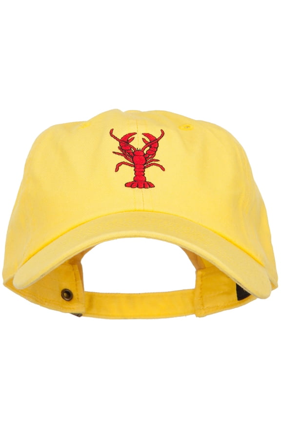 Lobster Embroidered Unconstructed Cap - Yellow OSFM