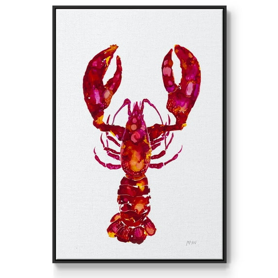 Lobster Framed Premium Gallery Wrapped Canvas - Ready to Hang - 17 x 25 - Black Floating Frame