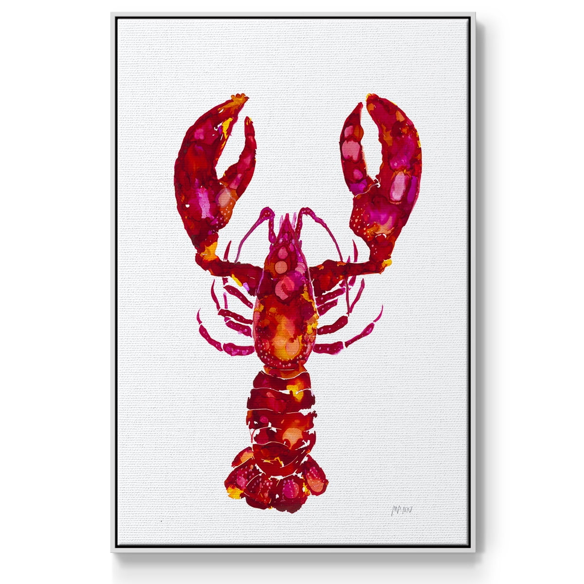 Lobster Framed Premium Gallery Wrapped Canvas - Ready to Hang - 27 x 41 - White Floating Frame