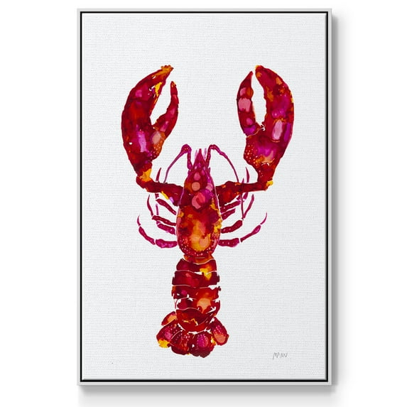 Lobster Framed Premium Gallery Wrapped Canvas - Ready to Hang - 27 x 41 - White Floating Frame