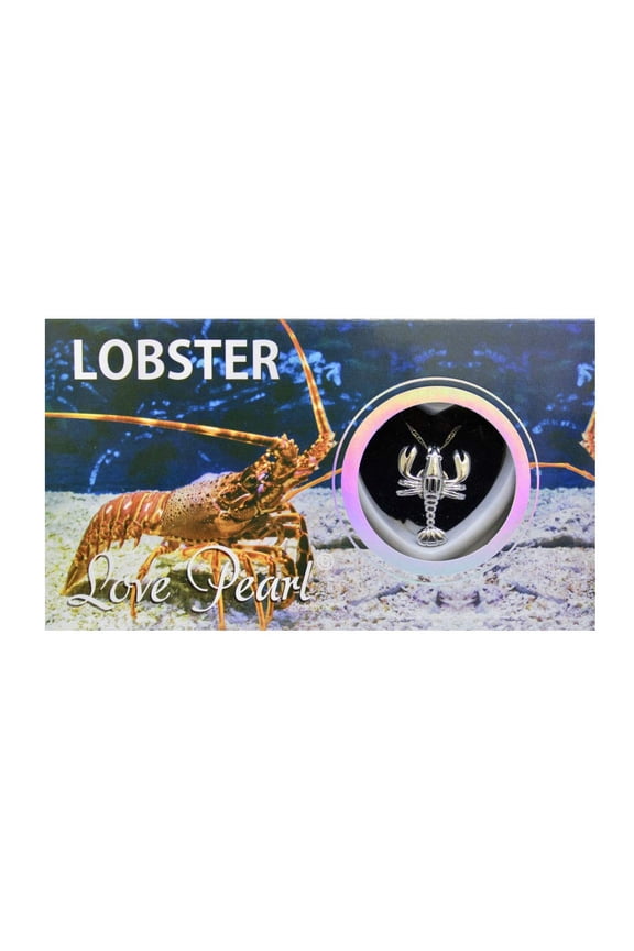 Lobster Love Wish Pearl Kit Chain Necklace Kit Pendant Cultured Pearl in Kit Set with Stainless Steel Chain 16"