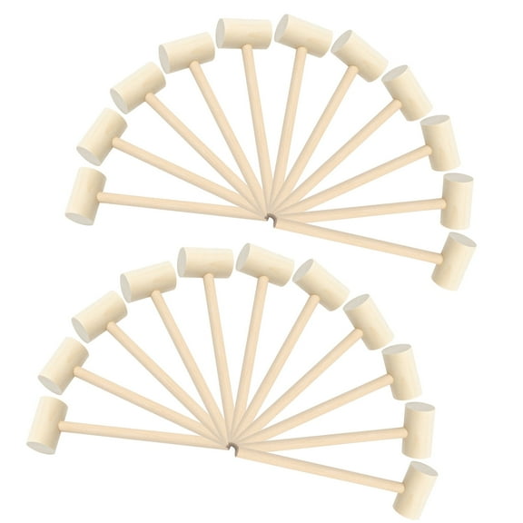 Lobster Mallets 24 Piece Natural Hardwood Seafood Shell Opener Set