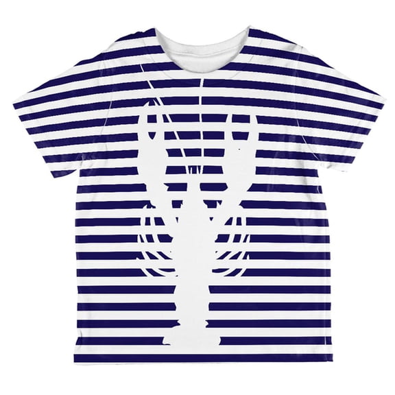 Lobster Navy Nautical Stripes All Over Toddler T Shirt Multi 2T