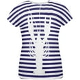 thumbnail image 1 of Lobster Navy Nautical Stripes All Over Womens T Shirt Multi LG, 1 of 2