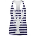 thumbnail image 1 of Lobster Navy Nautical Stripes All Over Womens Work Out Tank Top Multi 2XL, 1 of 2