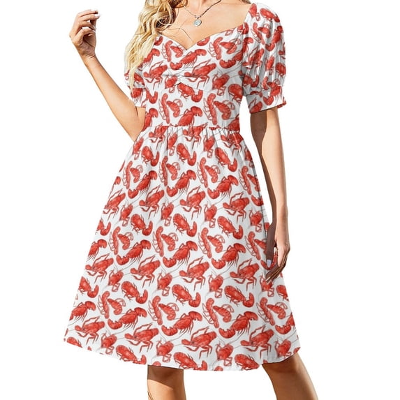 Lobster Pattern Sleeveless Dress elegant party dress for women 2024 clothes women party dresses