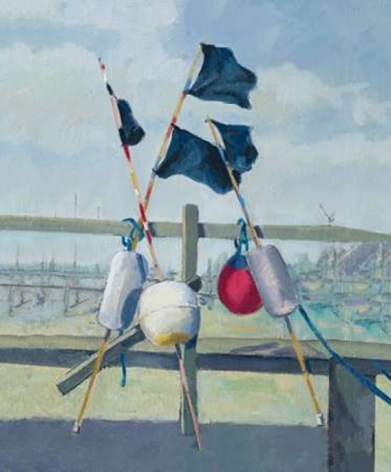 Lobster Pot Buoys Canvas Art - Jane Hewlett (20 x 24)