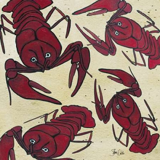 Lobster Print Canvas Art - Shanni Welsh (24 x 24)