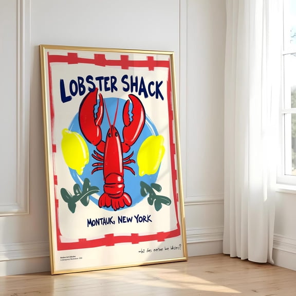 Lobster Shack Print Modern Coastal Illustration Art