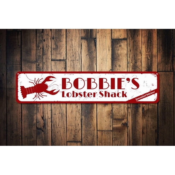 Lobster Shack Sign Seafood Restaurant Name Sign Guaranteed Delicious Sign Beach House Decor - Beach Signs - Size: 16 x 4 Inches