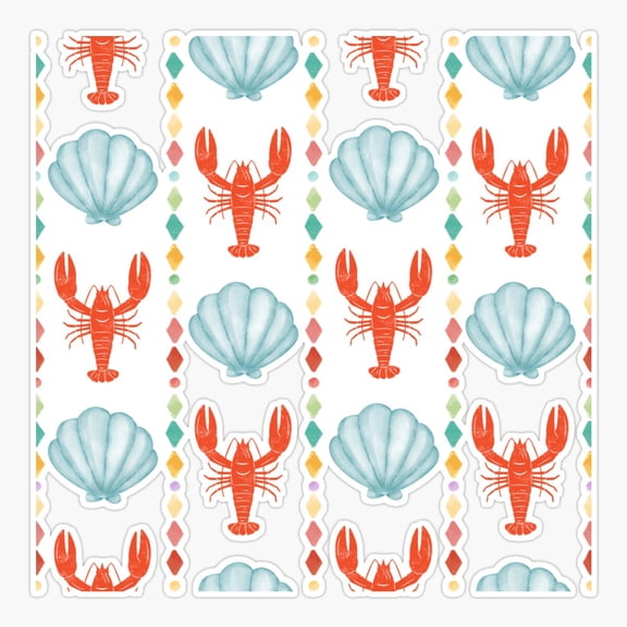Lobster Shell Watercolour Pattern Sticker