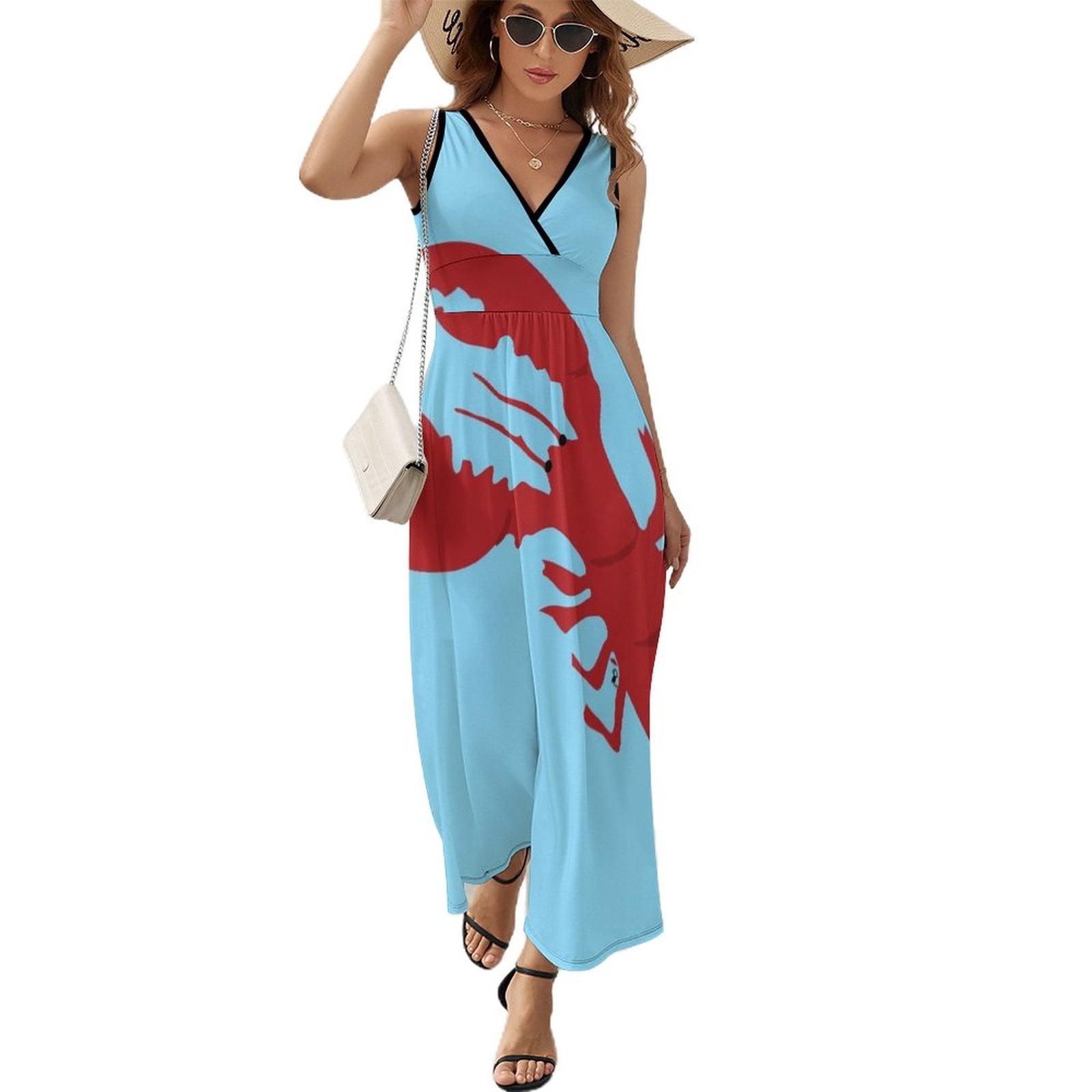 Camilladress Sleeveless Lobster Print Striped Mini Dress