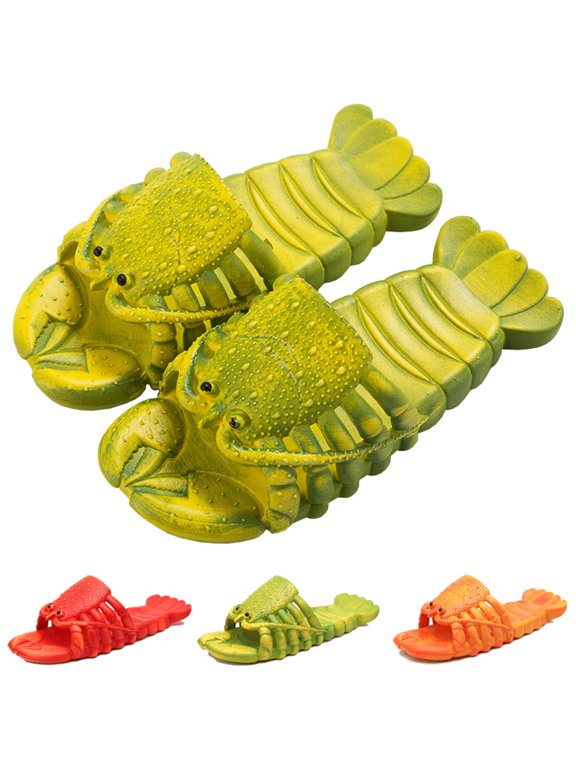 Lobster Slippers, Funny Animal themed Slippers,Pool Beach Party Shoes,Unisex Shoes Couple Summer Slipper for Kids and Women Men