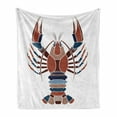 thumbnail image 1 of Lobster Soft Flannel Fleece Blanket, Ocean Theme Abstract Crayfish Pattern with Pastel Colors and Doodle Ornaments Print, Cozy Plush for Indoor and Outdoor Use, 50" x 60", Multicolor, by Ambesonne, 1 of 6