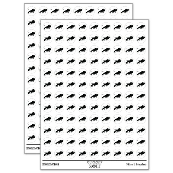 Lobster Solid 200+ Round Stickers - White - Matte Finish - 0.50" Size