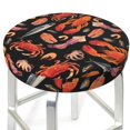 thumbnail image 1 of Lobster Squid Crab Round Bar Stool Seat Covers, Elastic Round Chair Cover Stool Seat Slipcover Bar Stool Cushions Round Pad for 12-14 inch, 1 of 5
