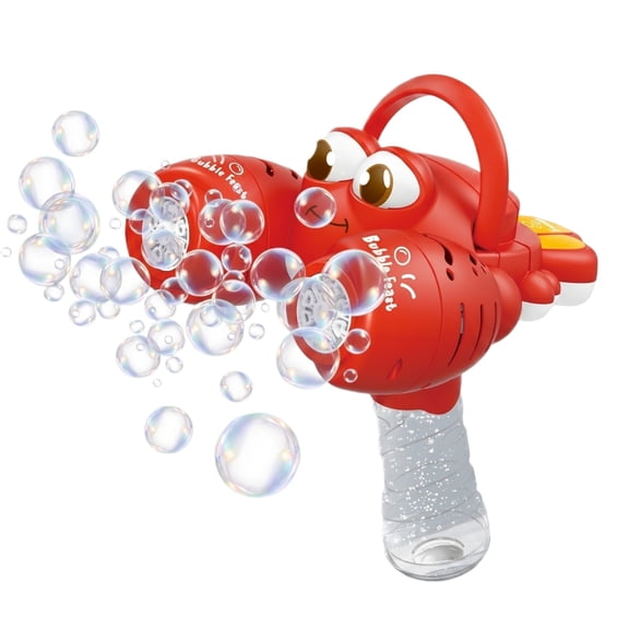 Lobster Style Bubble Maker Machine, Dual Outlet Automatic Bubble Blower with 150ML Bubble Solution and Rechargeable Set, Portable Bubble Machine for Party Festival Outdoor Events (Red)