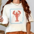 thumbnail image 1 of Lobster T-Shirt, French Coastal Nautical Graphic Tee, Oversized Distressed Fisherman Shirt, Coquette Aesthetic Foodie Shirt, 1 of 5