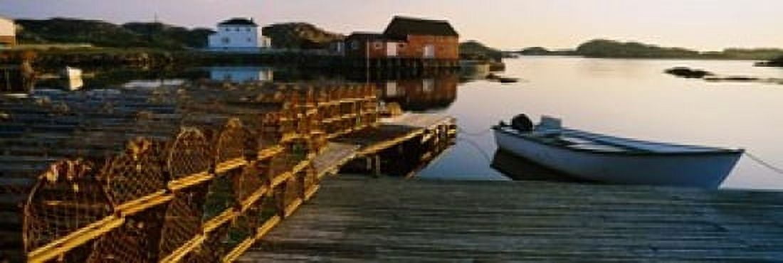 Lobster Traps at a Dock Change Islands Canada Canvas Art - Panoramic Images (36 x 12)