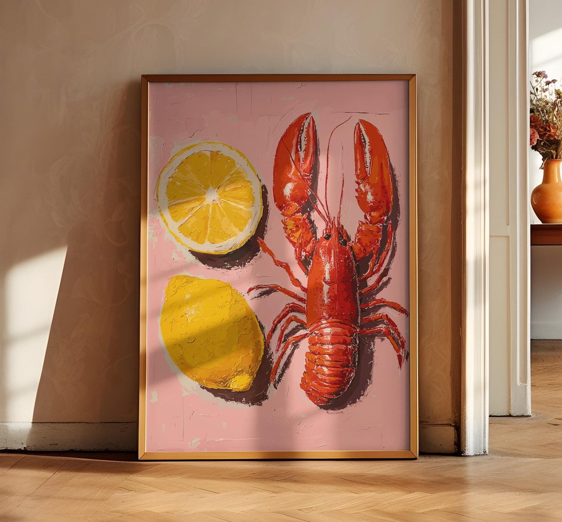 Lobster Vintage Print, Lobster Poster, Aesthetic Kitchen Decor ...