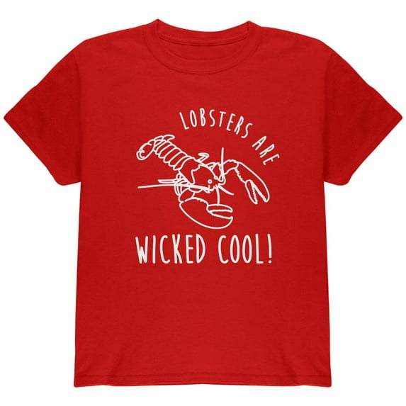Lobsters are Wicked Cool Youth T Shirt Red YXL