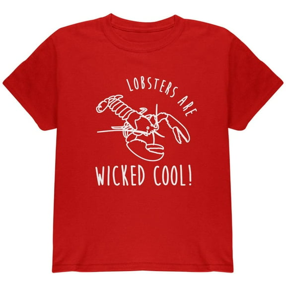 Lobsters are Wicked Cool Youth T Shirt Red Youth X-SM