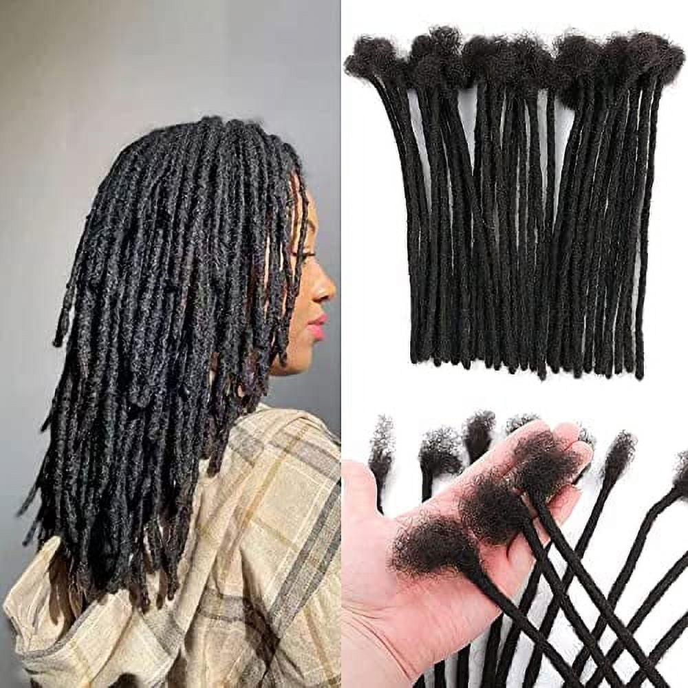 Loc Extension Human Hair 10 inch 10 Strands 0.4cm Width 100 Full Handmade Permanent Loc Extension Human Hair for Women Men Can Be Dyed Bleached Curled Width 0.4cm Natual Black Walmart