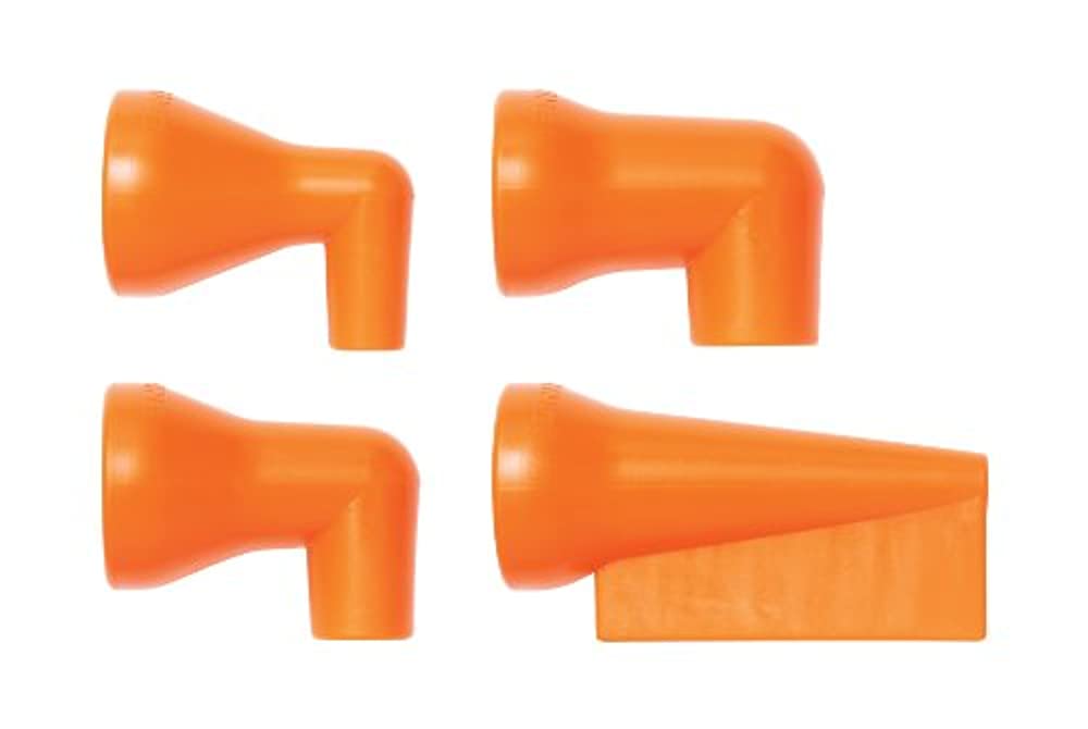Loc-Line Coolant Hose Round Nozzle, 3/8" Diameter, Orange Acetal Copolymer, Fits 1/2" ID Hose, Pack Of 4 (51802)