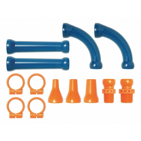 1/2"Loc-Line Mixed Element Kit 2 Extended Elbows & Elements+ Clamps,3/8 & 1/2"Npt Fittings +3 Nozzles Loc-Line USA