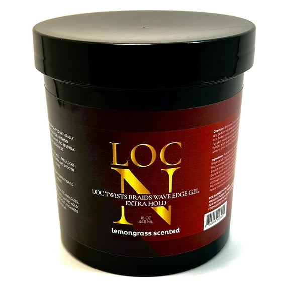 Loc Twists Braids Wave Edge Gel Extra Hold - Lemongrass Scent | Perfect for Locks, Twisting, Braiding, Wraps, Cornrows & Smooth Edges on all hair types | Natural Ingredients | Non-Greasy (16oz)
