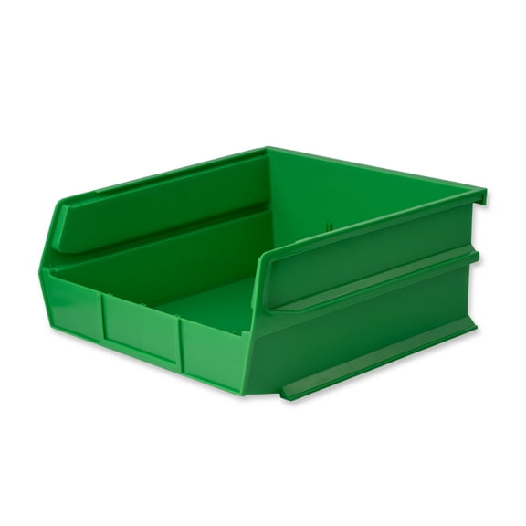 LocBin 10-7/8 In. L x 11 In. W x 5 In. H Green Stacking, Hanging, Interlocking Polypropylene Bins, 6 CT