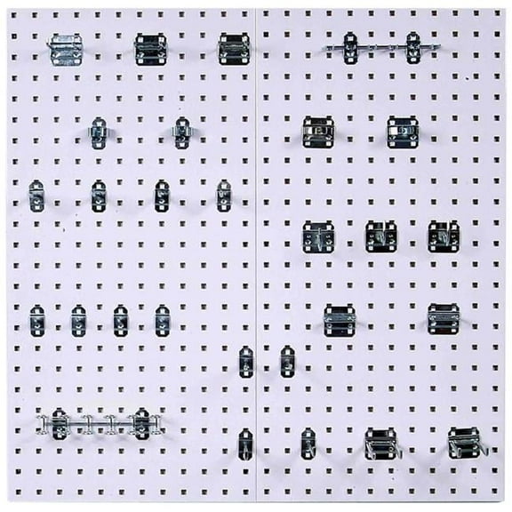 LocBoard Wall System Square Hole Pegboard & Locking Hook Organizer