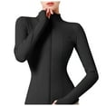 thumbnail image 1 of Locachy Women's Slim Fit Full Zip Athletic Running Sports Workout Jacket With Pockets, 1 of 4
