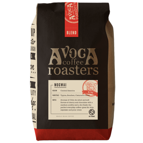 Local Avoca Coffee Roasters Mogwai Blend, Medium Roast, Whole Bean, 9oz Naturally Caffeinated