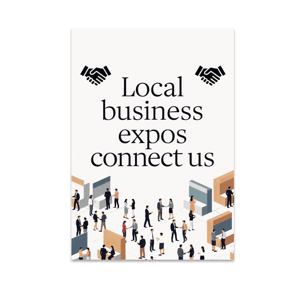 Local Business Expos Connect Us - Entrepreneur Networking Art - 13x19 Poster Print
