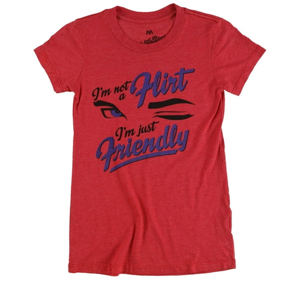Local Celebrity Girls I'm Not A Flirt Graphic T-Shirt, Red, Big Kids (8-20), M