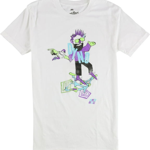 Local Celebrity Mens Dyno Graphic T-Shirt, White, Medium