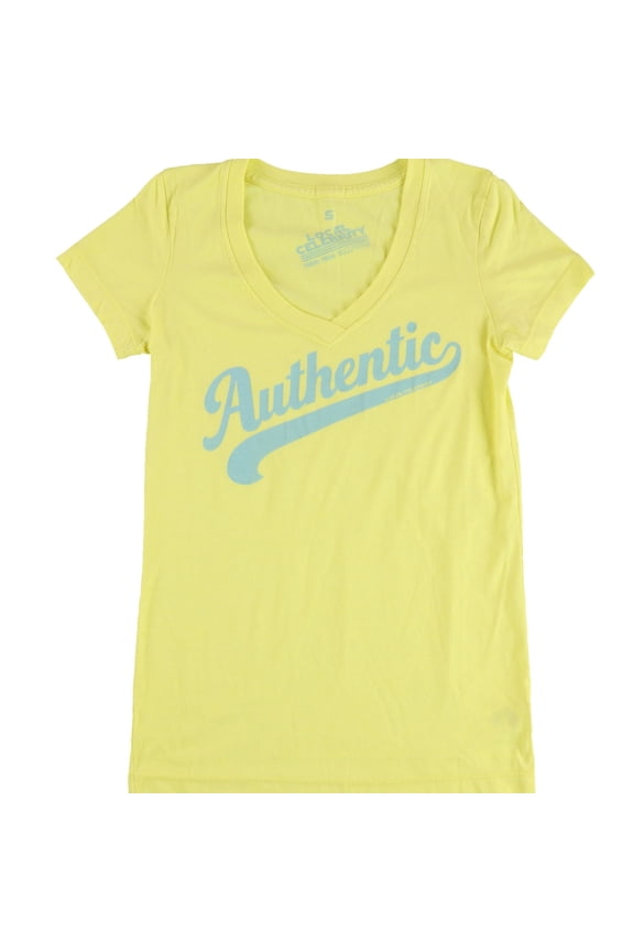 Womens Authentic Graphic T-Shirt, Yellow, Medium