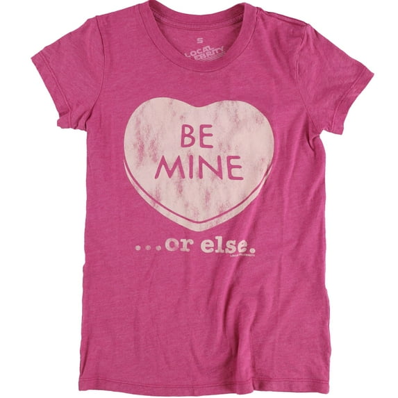 Local Celebrity Womens Be Mine Or Else Graphic T-Shirt, Purple, Small