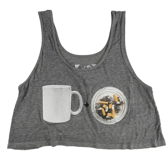 Local Celebrity Womens Coffee Cigarattes Tank Top, Grey, Small