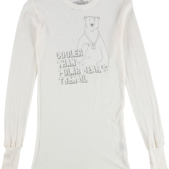 Local Celebrity Womens Cooler Than Polar Bear's Graphic T-Shirt, Off-White, Small