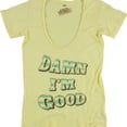 thumbnail image 1 of Local Celebrity Womens Damn I'm Good Graphic T-Shirt, Yellow, Medium, 1 of 1