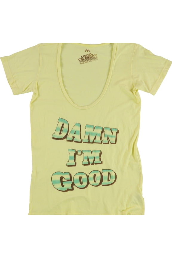 Womens Damn I'm Good Graphic T-Shirt, Yellow, Medium