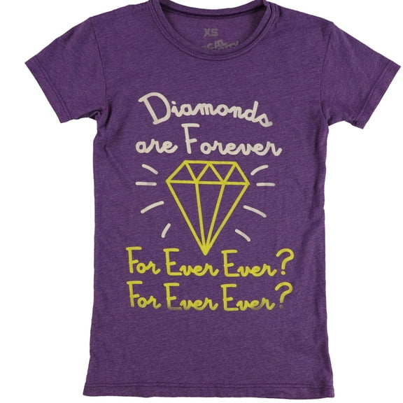 Local Celebrity Womens Diamonds Are Forever Graphic T-Shirt, Purple, X-Small