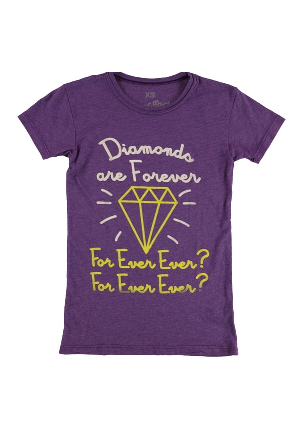 Womens Diamonds Are Forever Graphic T-Shirt, Purple, X-Small